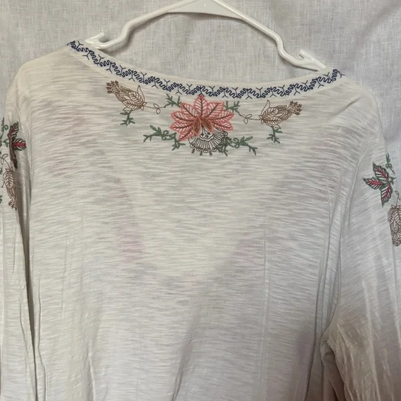 J. Jill Cream Tunic with Red and Green Embroidery - Picture 5 of 5